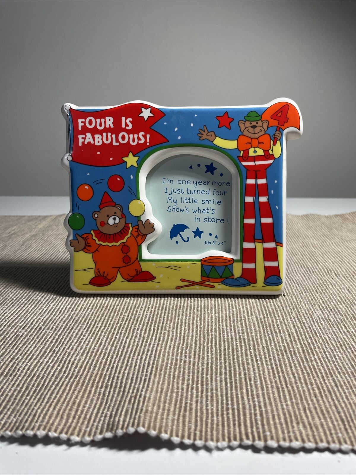 Birthday Circus Picture Frame - Four is Fabulous - Papel Freelance Ceramic 
