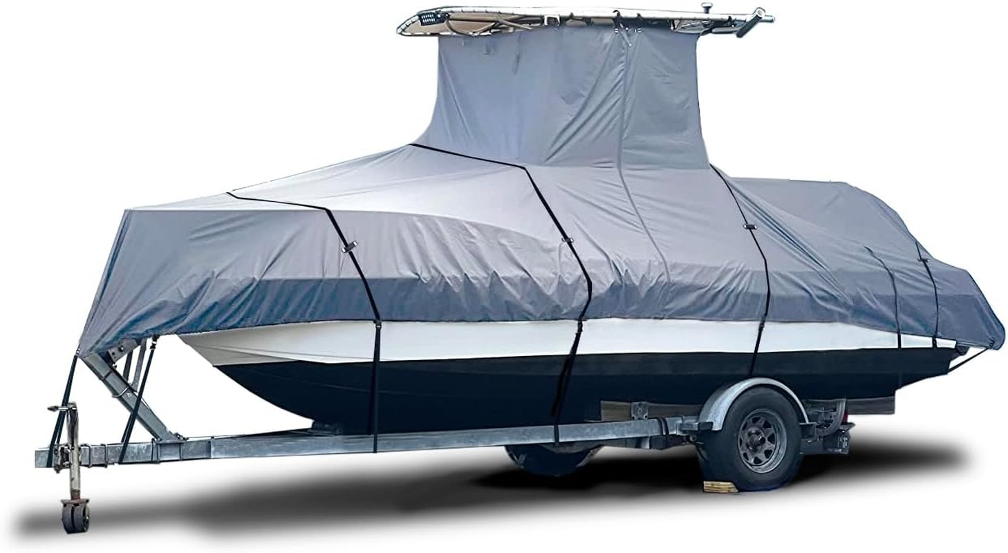 Heavy Duty T-Top Boat Cover, Fits 28Ft to 30Ft Long Center Console Boat with T-T