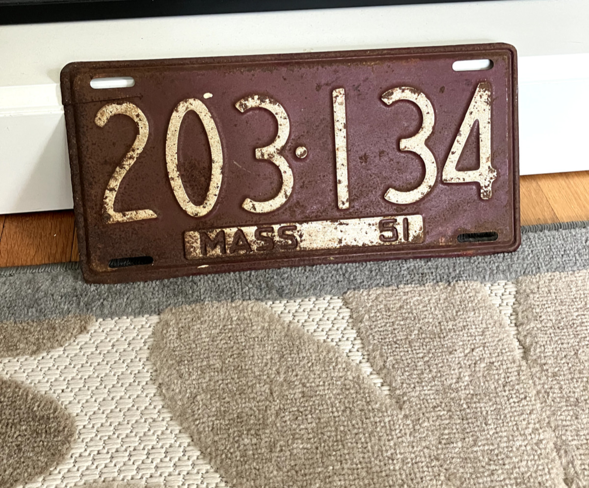 Vintage 1951 Mass License Plate - 50's Massachusetts