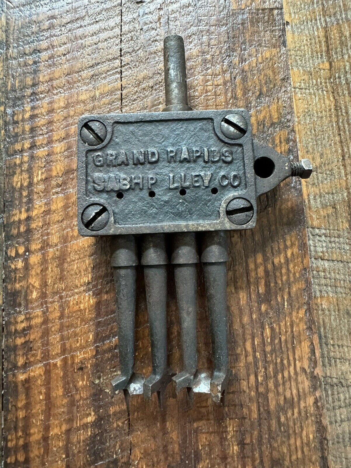 Vintage Grand Rapids Sash Pulley Co Mortise Window Frame DRILL TOOL Batwing Bit
