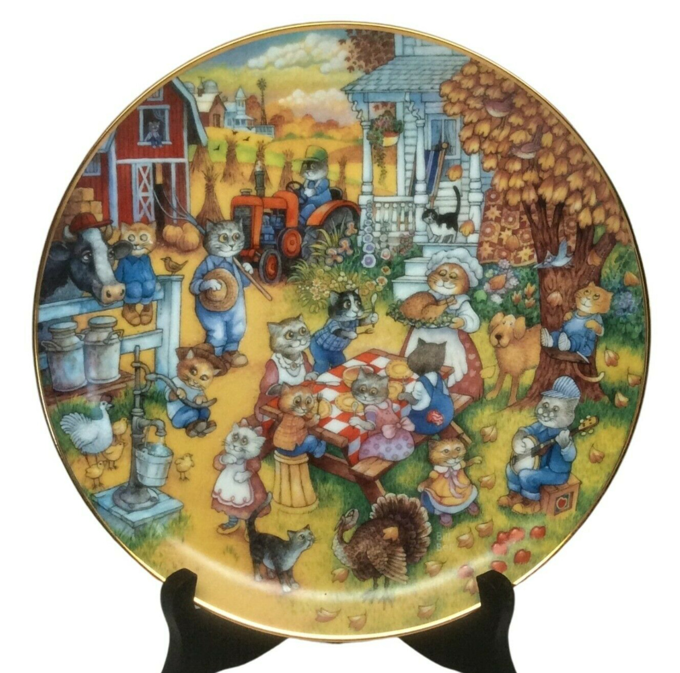 A Purrfect Feast by Bill Bell Limited Edition Plate Franklin Mint