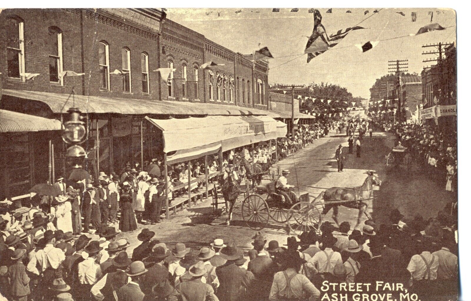 Street Fair, Ash Grove, Mo. Missouri Postcard. Near Springfield