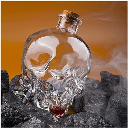 120Ml Crystal Glass Skull Bottle Halloween Skull Glass Potion Bottle
