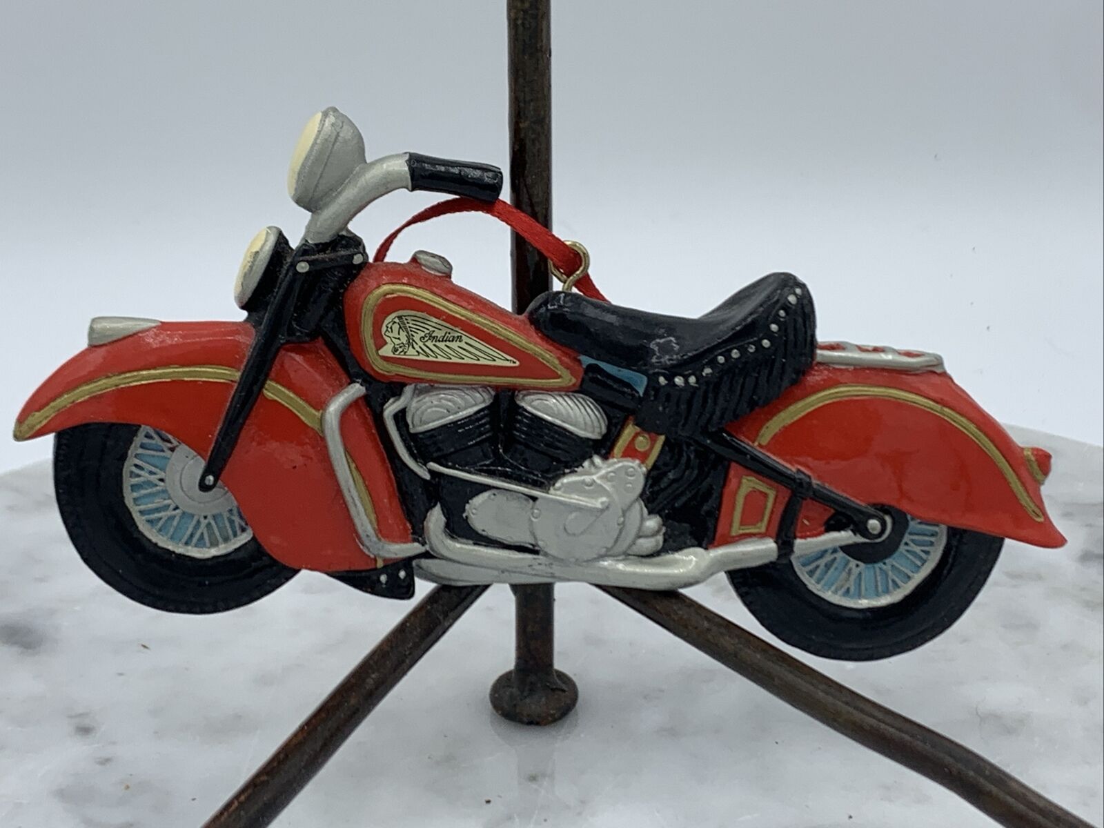 Vintage Kurt S Adler 1947 Indian Motorcycle Christmas Ornament 1999