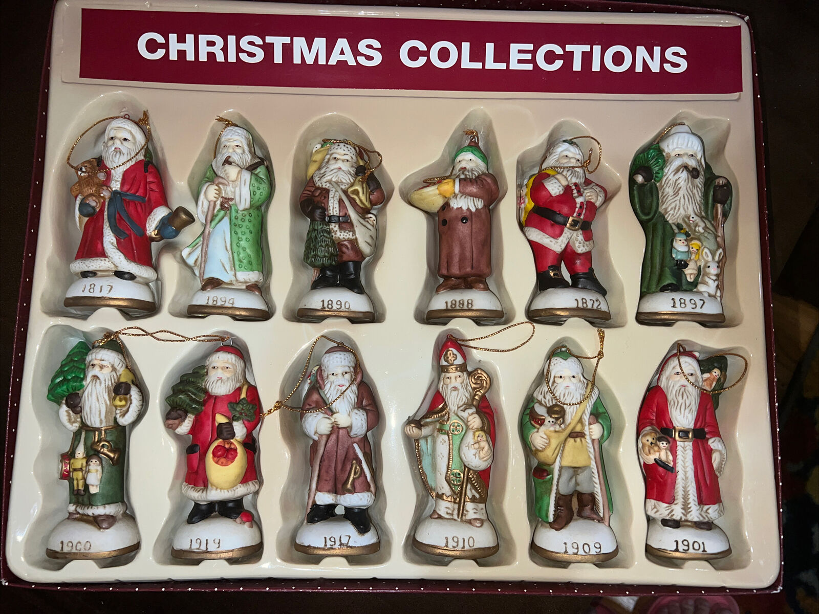 Vintage Old World Santas From Christmas Collection Set of 12 Figurines