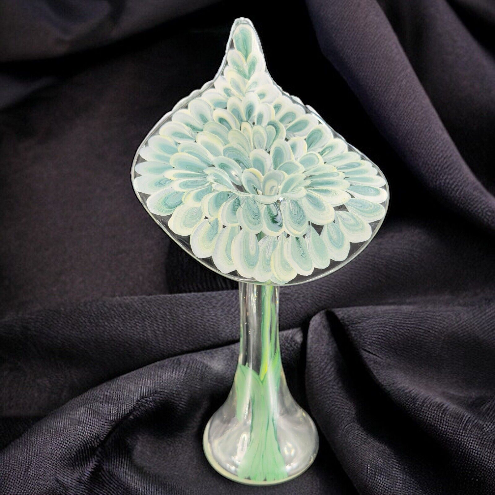 Antique Hand Blown Jack In The Pulpit Glass Vase Hand Painted House Decor Vase