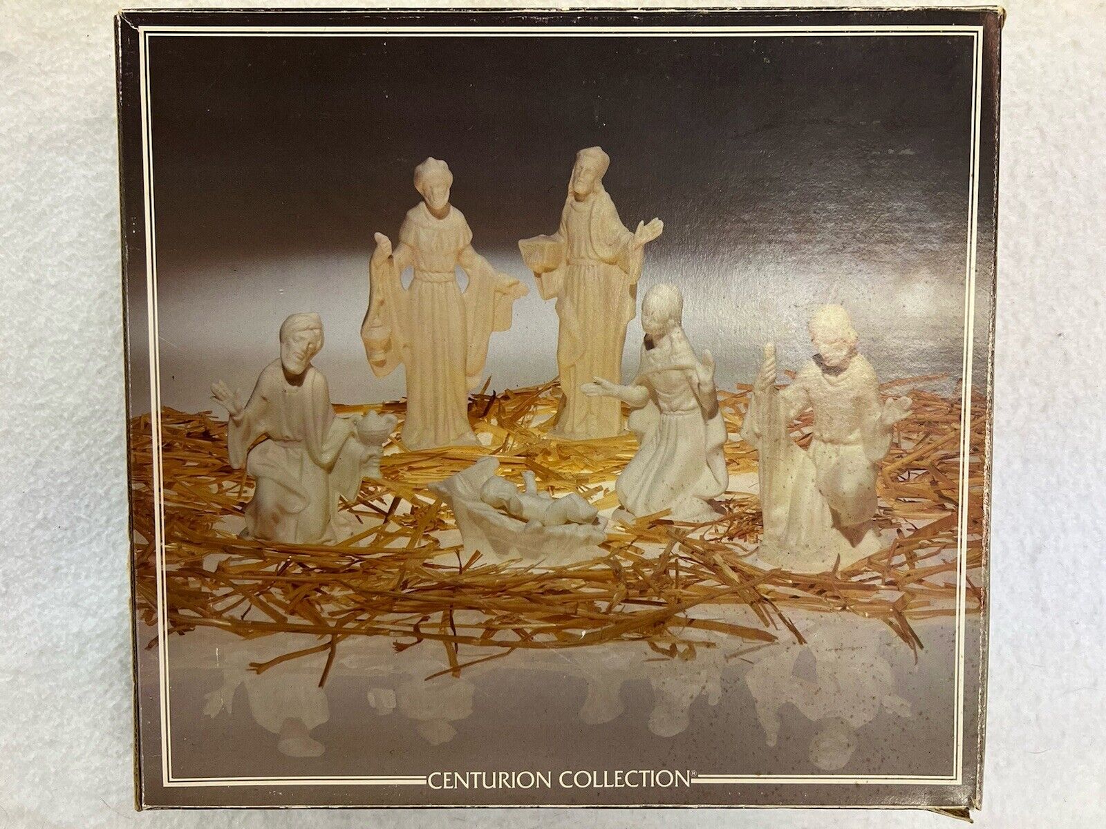 Centurion Collection 6-Piece Bisque Nativity Set Christmas Family Orig Box