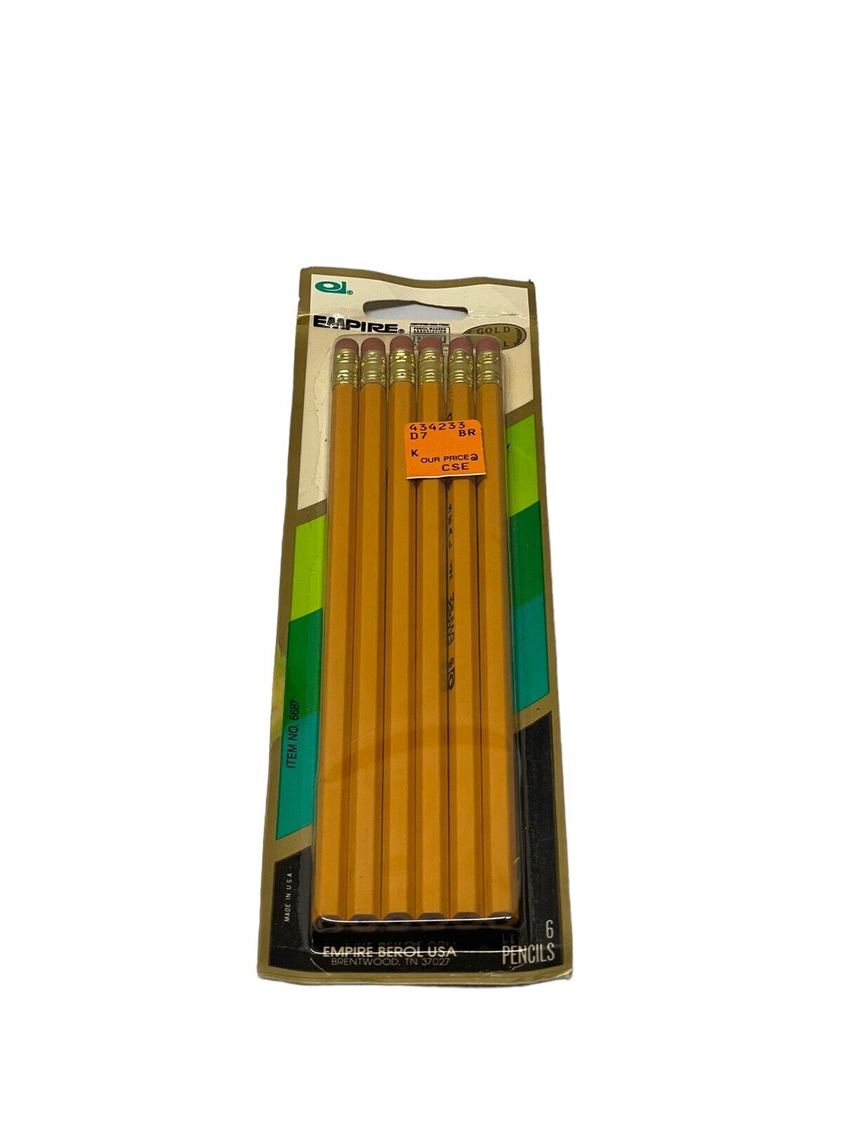 Vintage Empire Berol Pencils Pack Of 6 No. 6687  NOS USA Made