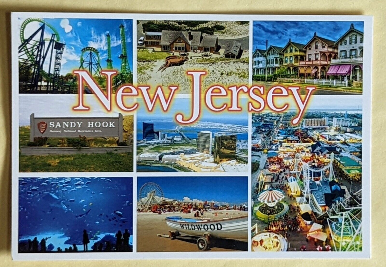 Postcard NJ: Greetings from New Jersey.  ( Large format 6.7x4.6\
