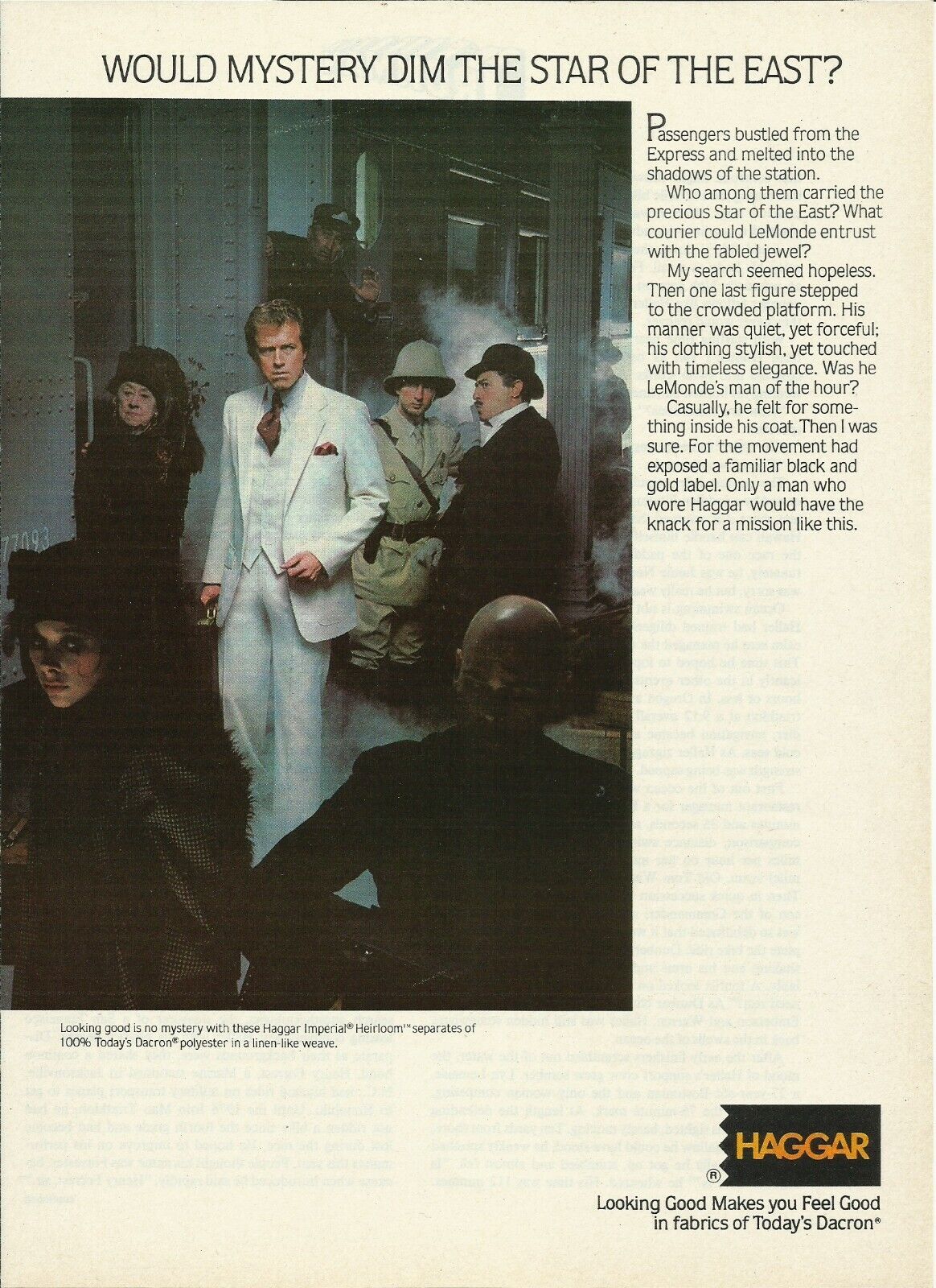 1979 Haggar Imperial Heirloom Suit Fashion vintage print ad 70's advertisement