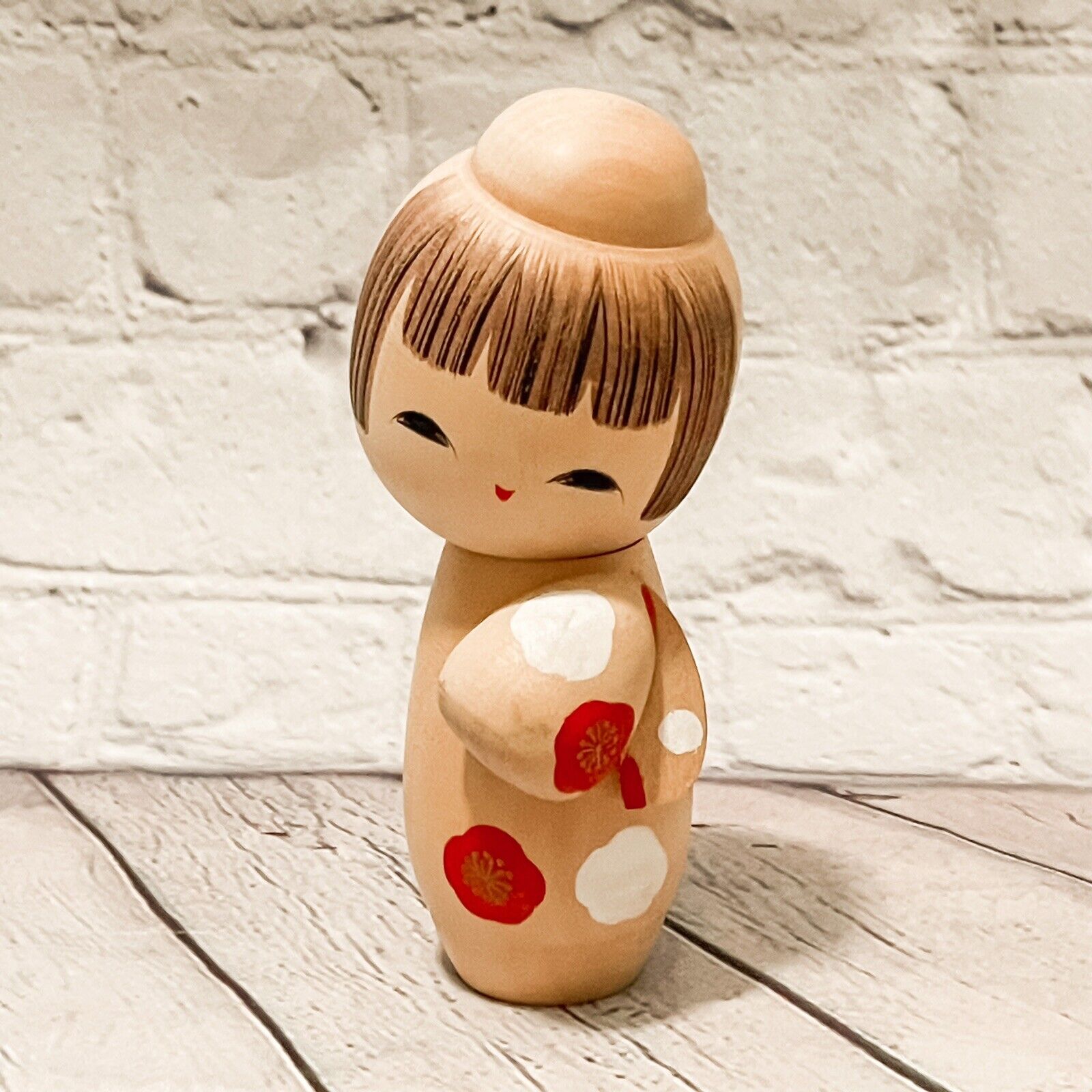 Vtg Japanese 5.5” Kokeshi Doll Signed Girl Woman Statue Okimono 1978 Figure
