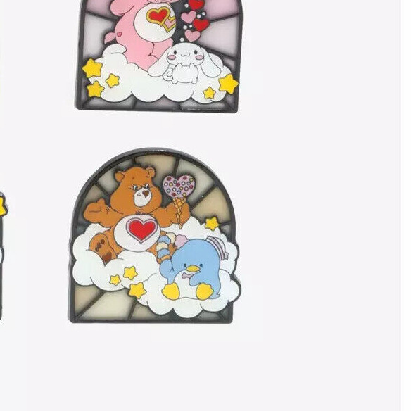 LOUNGEFLY Sanrio Hello Kitty & Friends X Care Bears Enamel Pin OPENED BOX NEW
