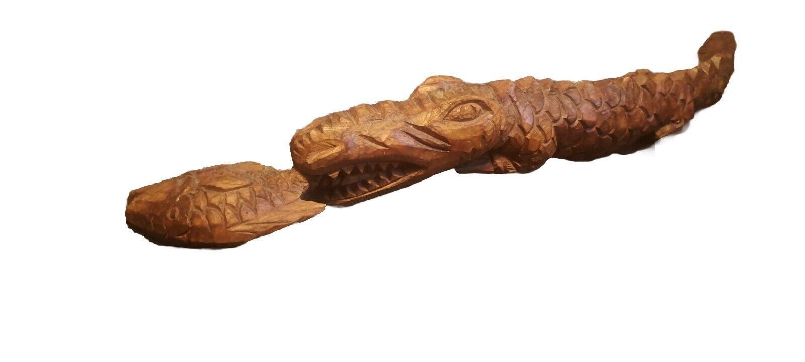 ALLIGATOR CROCODILE Carved Wood Wooden Hand Made One Of A Kind LARGE