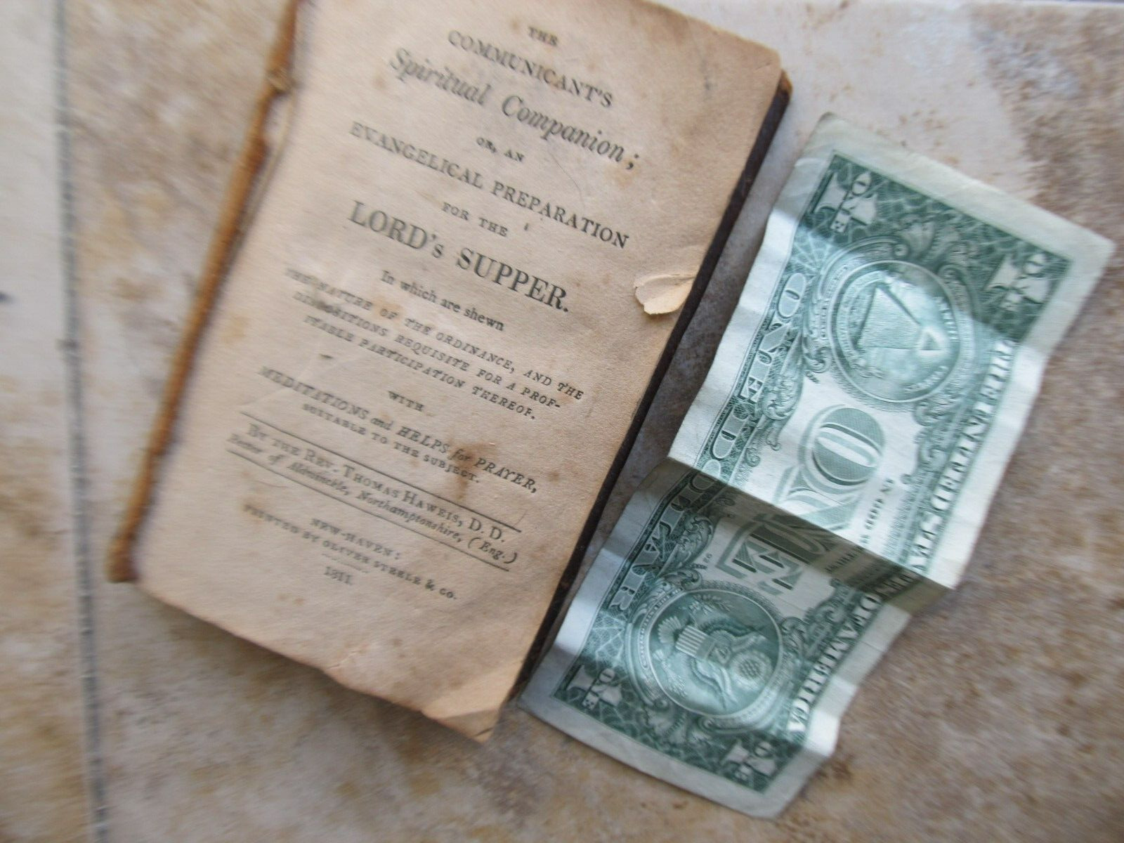 Early Antique 1811 Leather Book, SPIRITUAL COMPANION, New Haven Conn., Religion