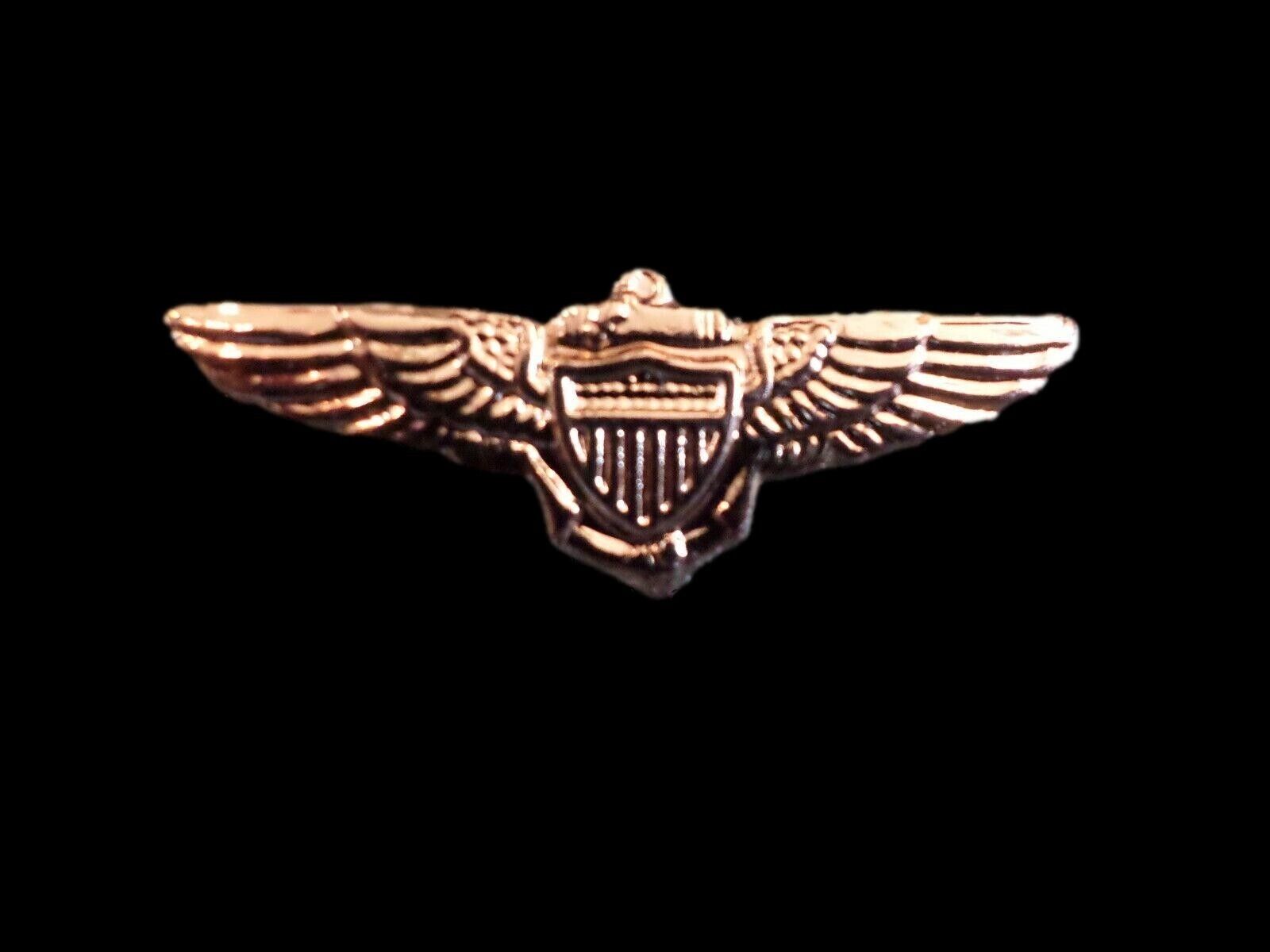 U.S MILITARY NAVY MINIATURE GOLD PILOT WINGS 1 1/4\