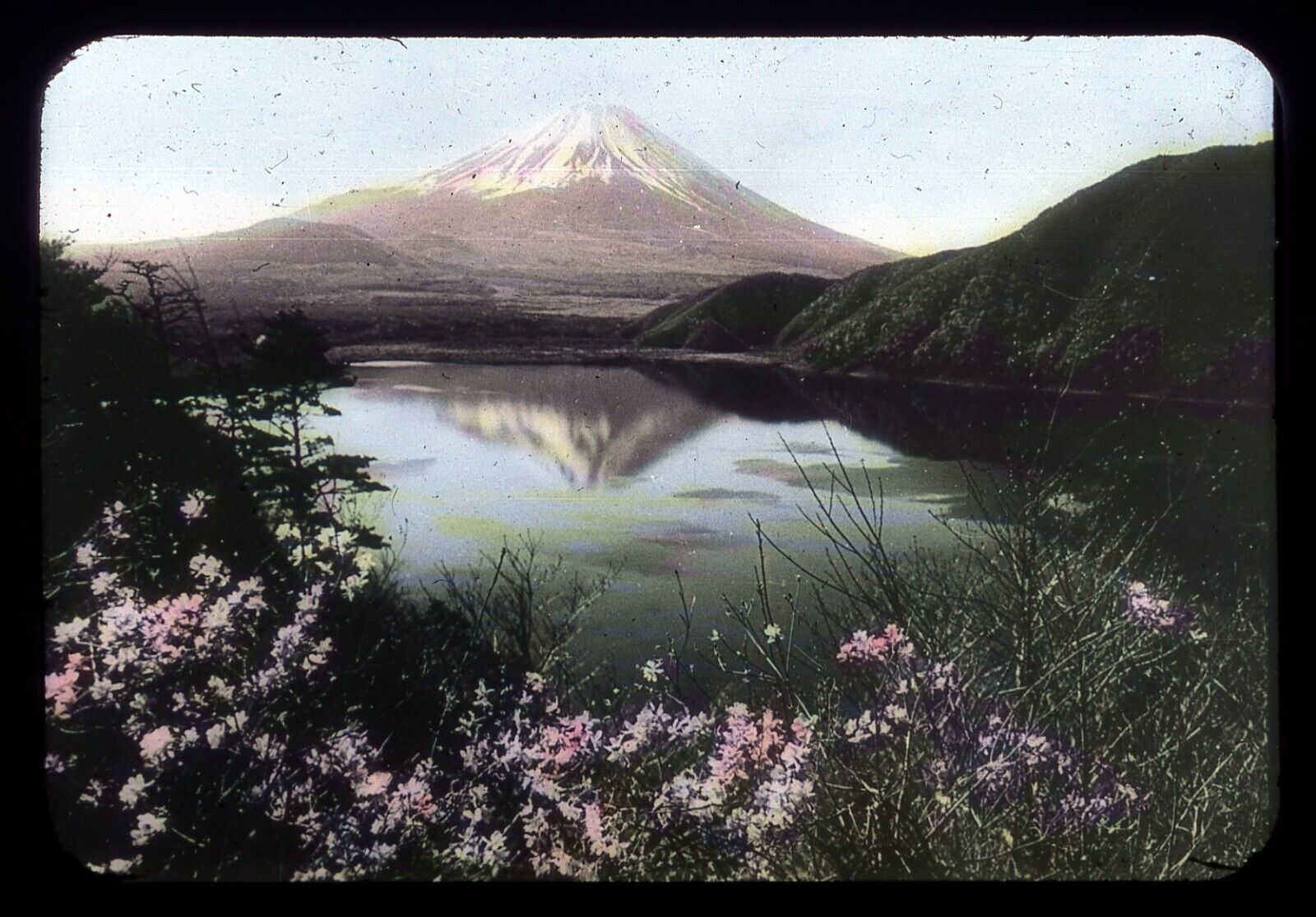 Japan Parks Fuji Hakone Slide Mt. Fuji In Spring Old Volcano Crater #3324