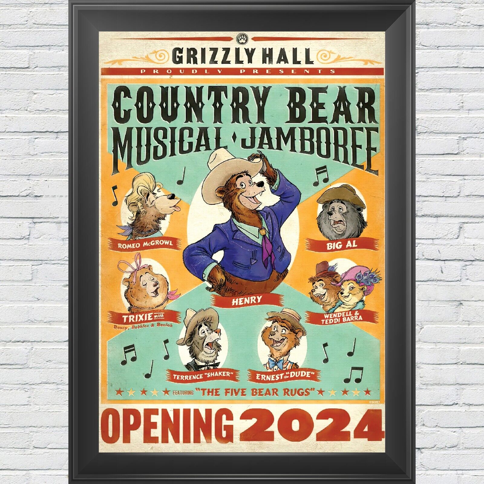 Disney Country Bear Musical Jamboree Poster 2024 Grizzly Hall *CHEAPEST ON eBAY*