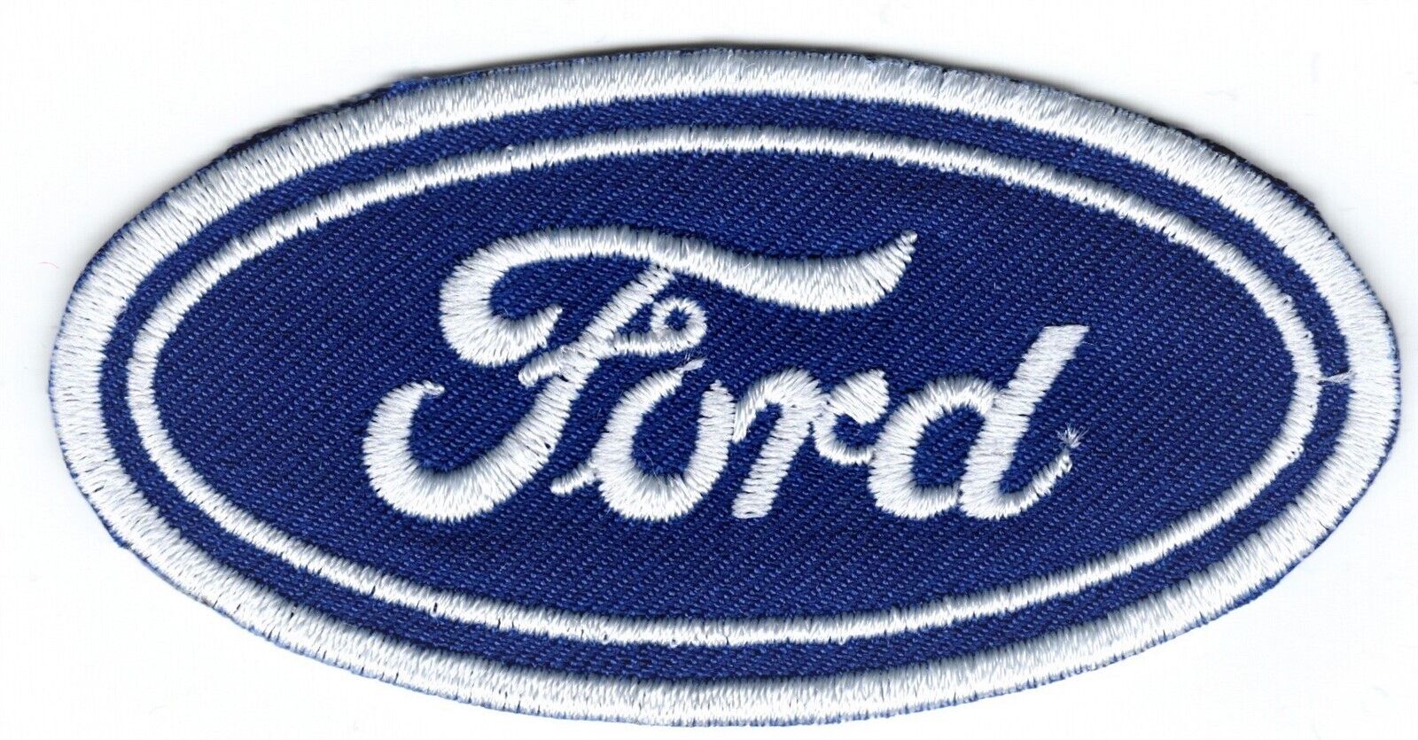 Ford Blue & White Embroidered Iron On Car Patch *New* #232