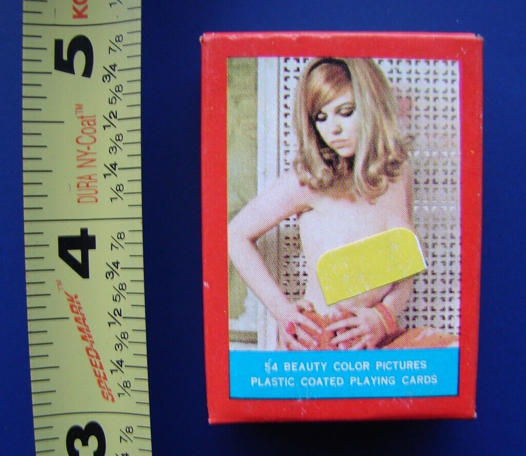 Vintage 1960\'s Novelty Mini Playing Adult Nude cards deck Unused SMILING BRAND