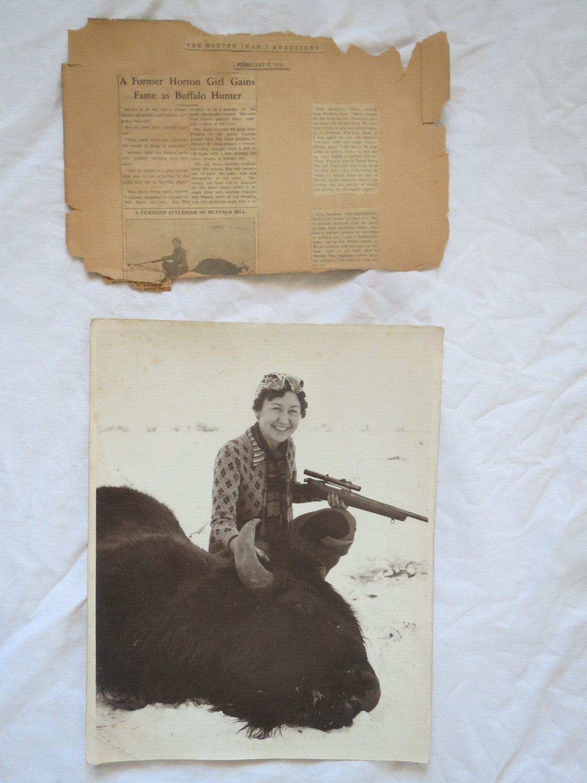 Woman Buffalo Hunter Arizona 1939  Large Photo 11\