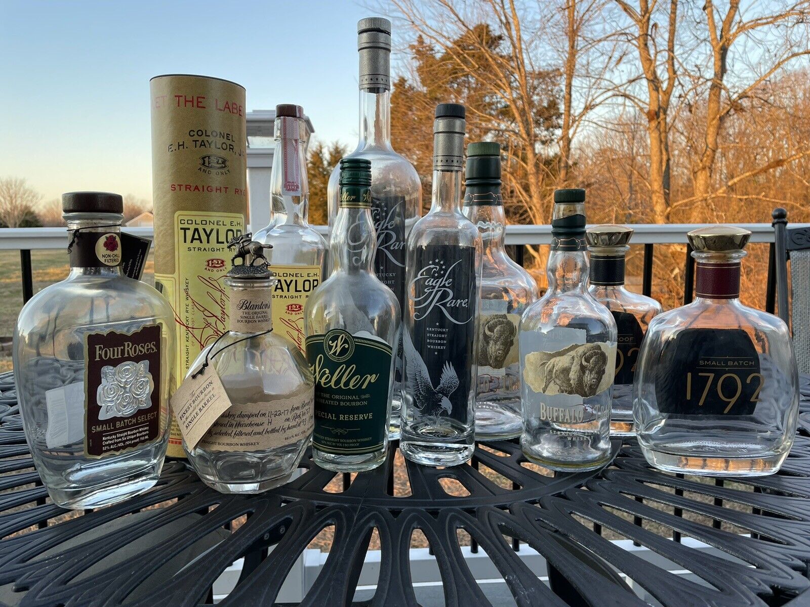 Empty Bourbon Bottles. Eagle Rare, Weller, Col. E.H.Taylor, and More…