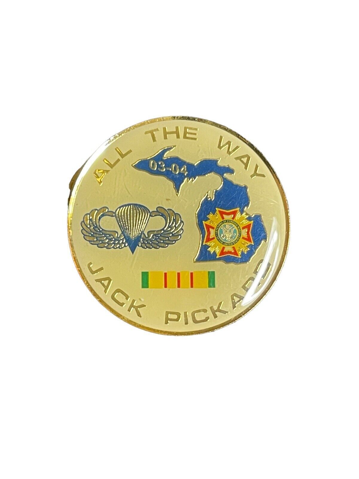 Vintage 2003-04 Veterans of Foreign Wars All the Way Jack Pickard Lapel Pin