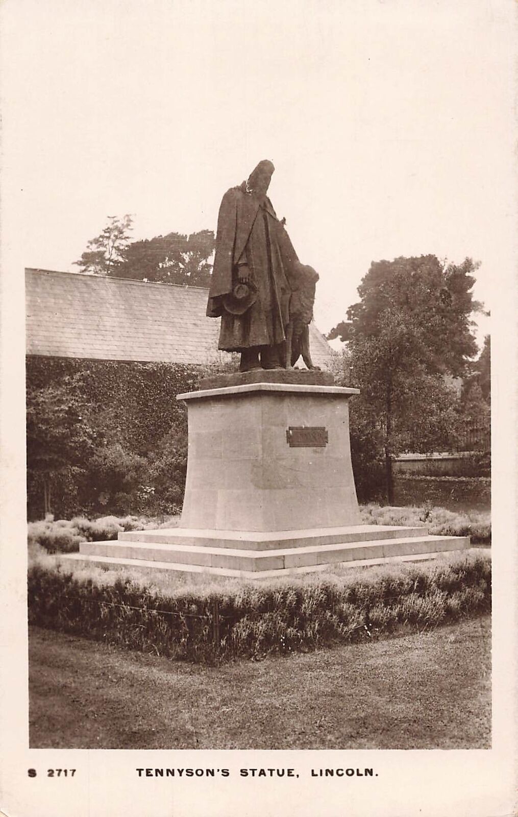 RPPC Alfred Lord Tennyson Statue, Lincoln, Nebraska Real Photo Postcard