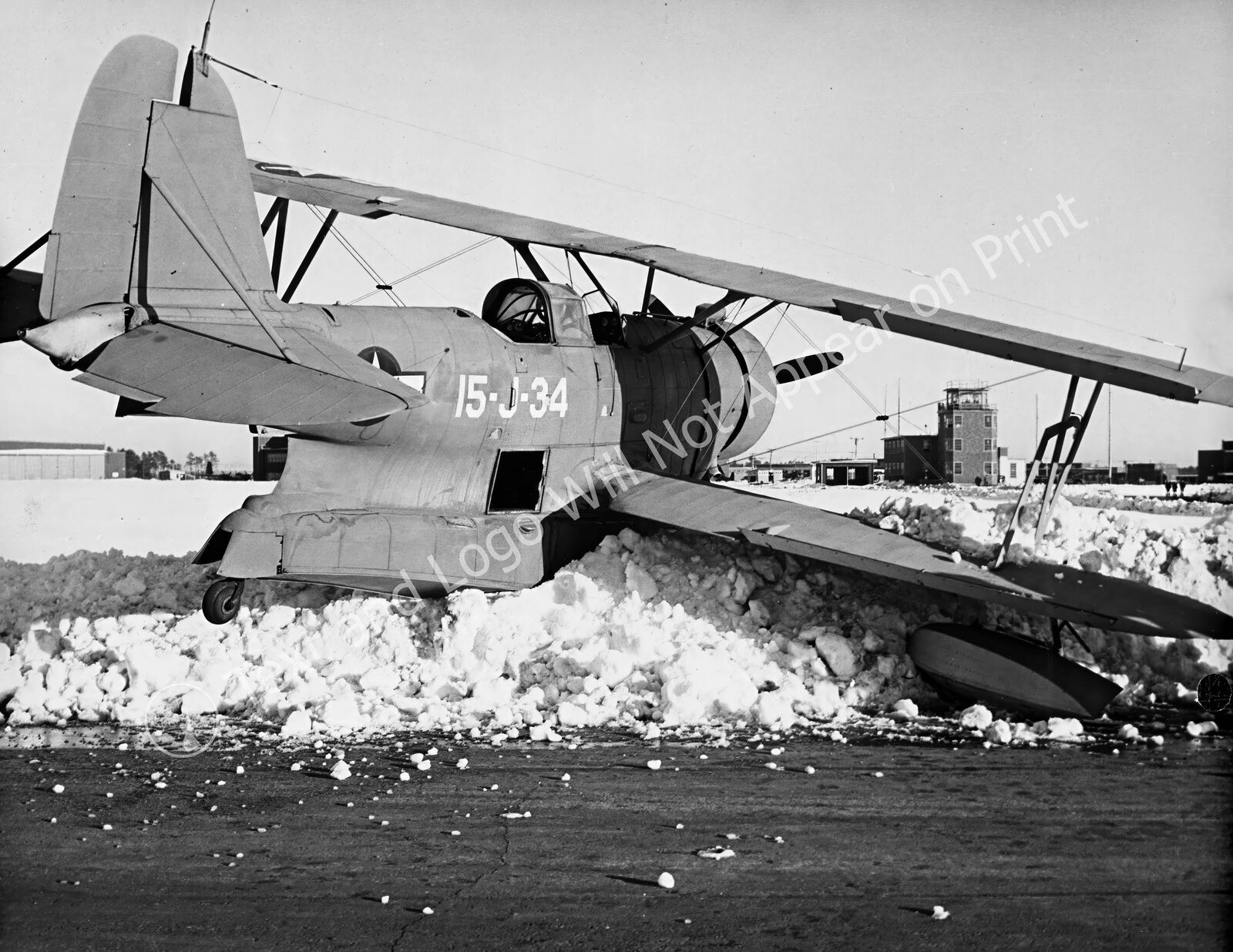 1946 Crash Site of 15-J-34, Brunswick, Maine Vintage Old Photo Reprint