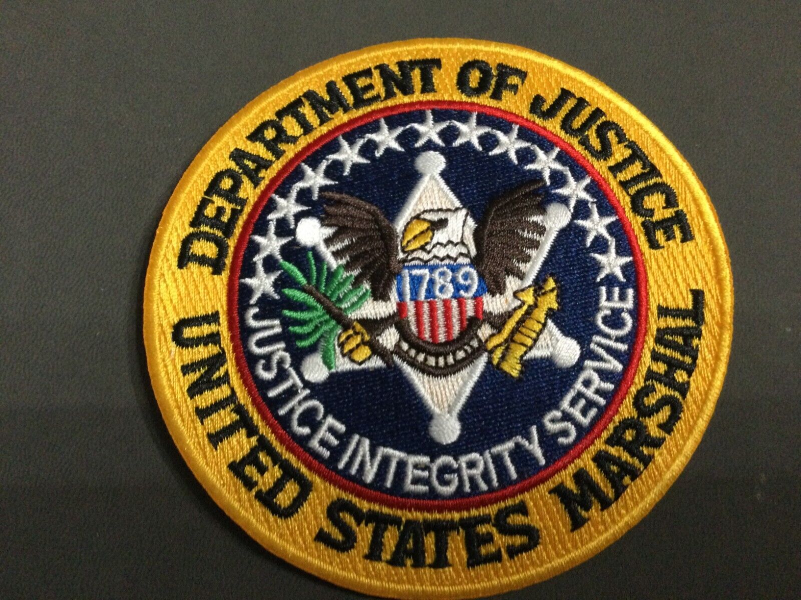 US MARSHAL DEPARTMENT OF JUSTICE PATCH 4 inch
