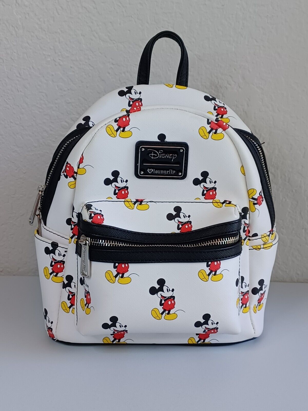 LOUNGEFLY Disney Mickey Mouse Print Mini Backpack 050203 ~ EUC