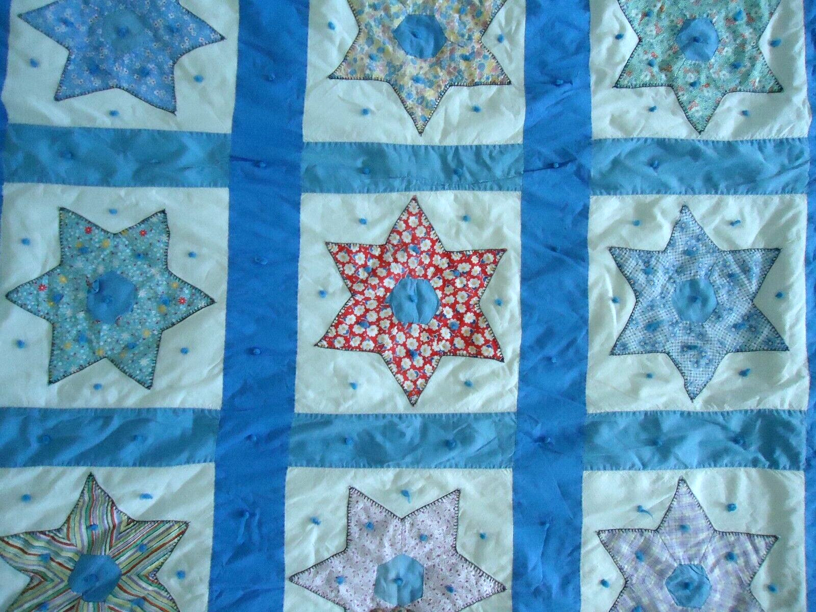 Vtg 1970\'s Handmade Queen Patchwork Quilt