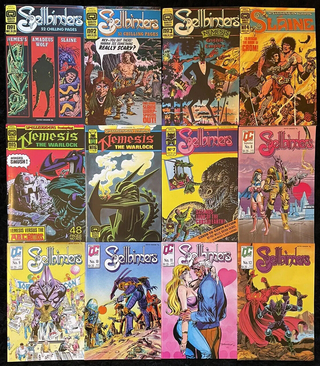 Spellbinders #1-12 COMPLETE SET - 1986 Quality Comics - Nemesis - Slaine - NM