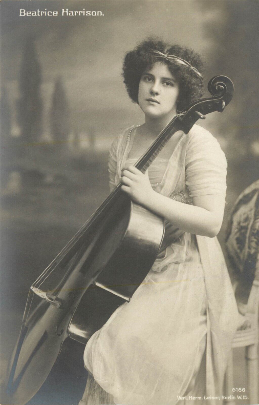 Beatrice Harrison British Cellist RPPC ca 1910 Real Photo Postcard