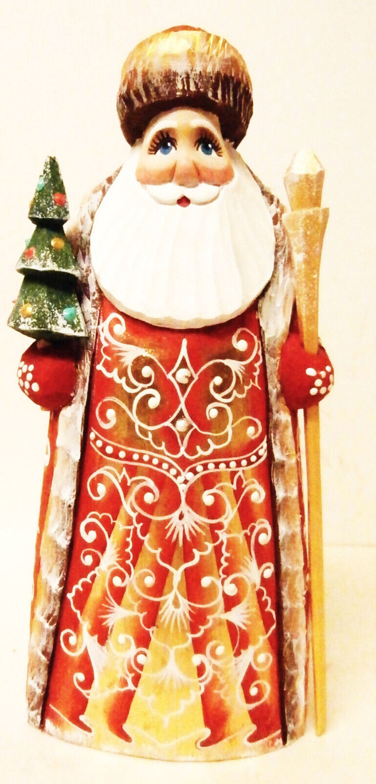 Alkota Russian Genuine Wooden Collectible Santa in Traditional Red, 7\