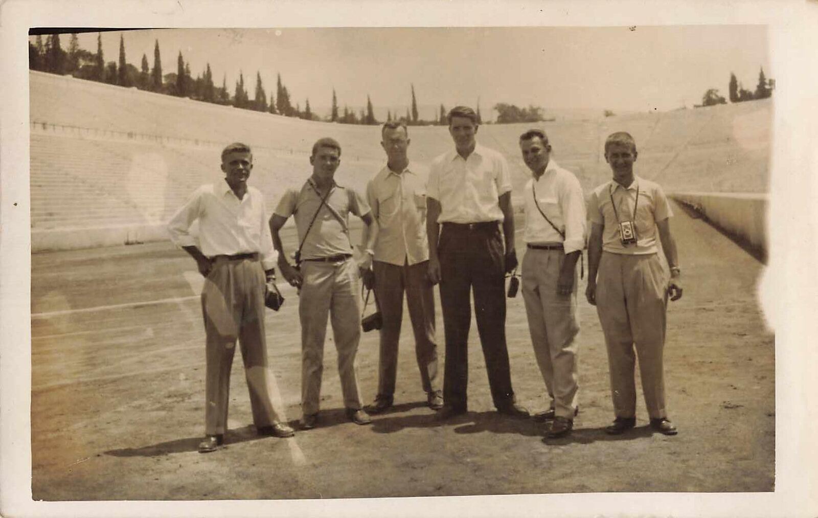 1954 Olympic Stadium July 8th 1954 Candid RPPC Photo Postcard George Martin rare