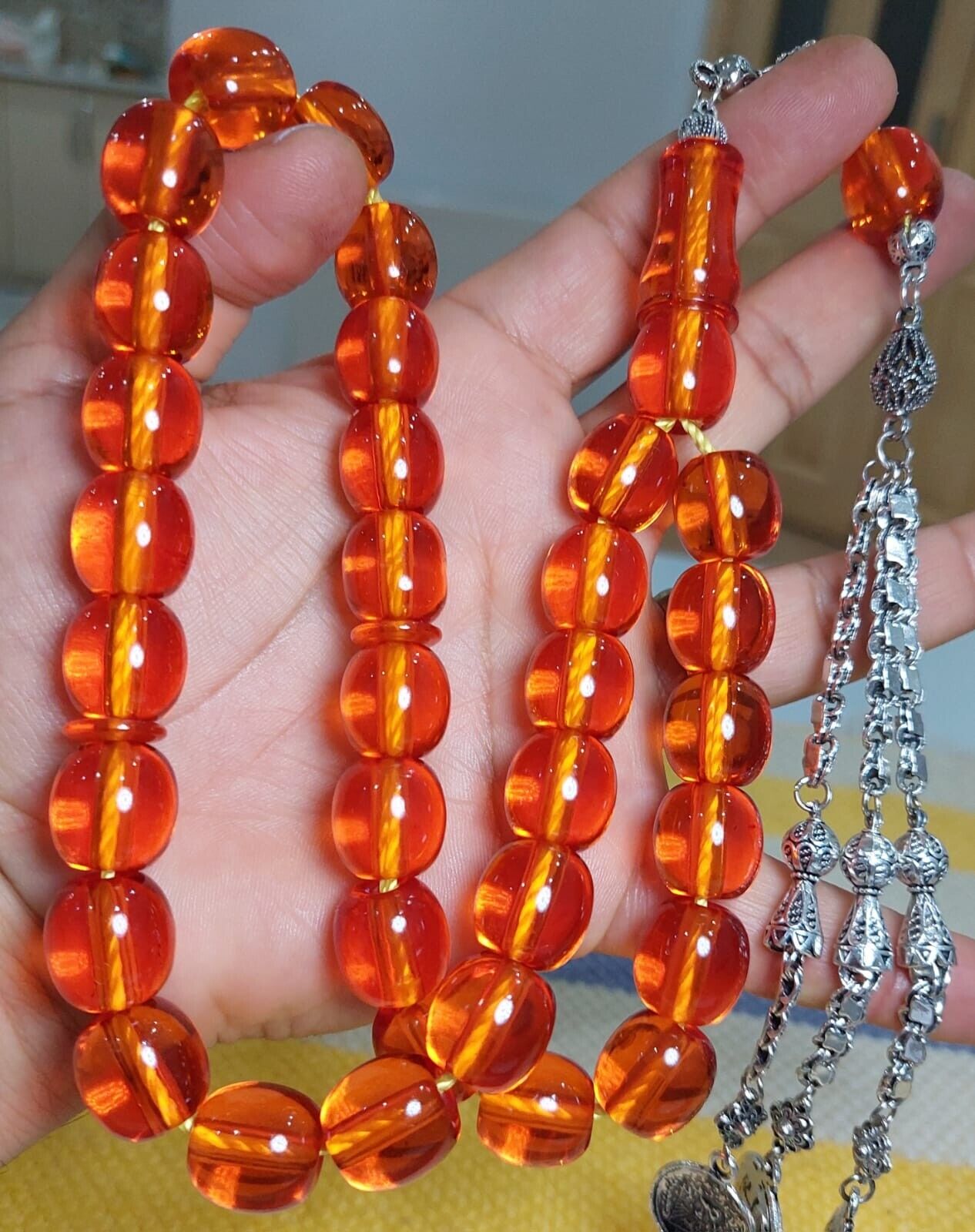 nejaf faturan amber rosary 15*15.5 mm orginal nejaf colection large rosary