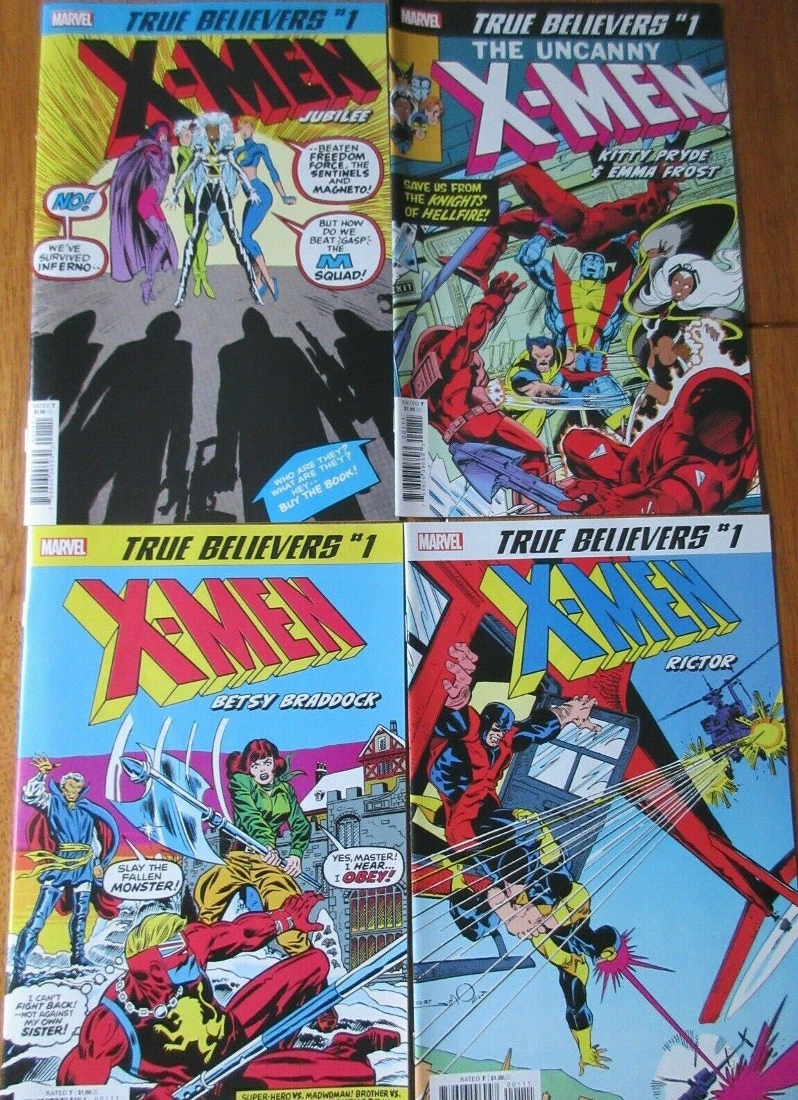 X-Men : True Believers #1 Betsy Braddock / Jubilee / Rictor / Kitty Pryde & Emma