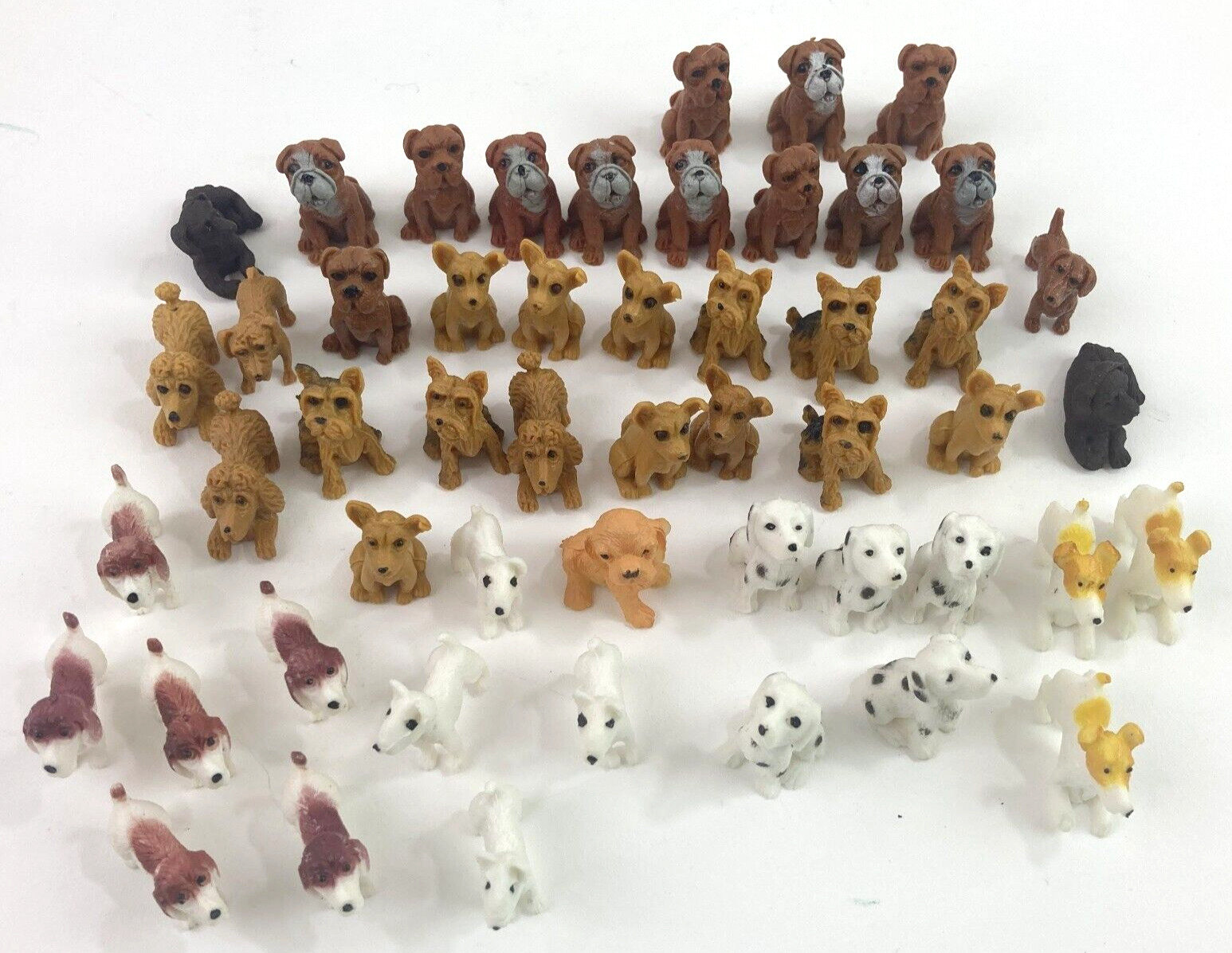 48 Mini Dog Figurines Plastic Puppy Figures Cake Topper Cupcake Miniature Play