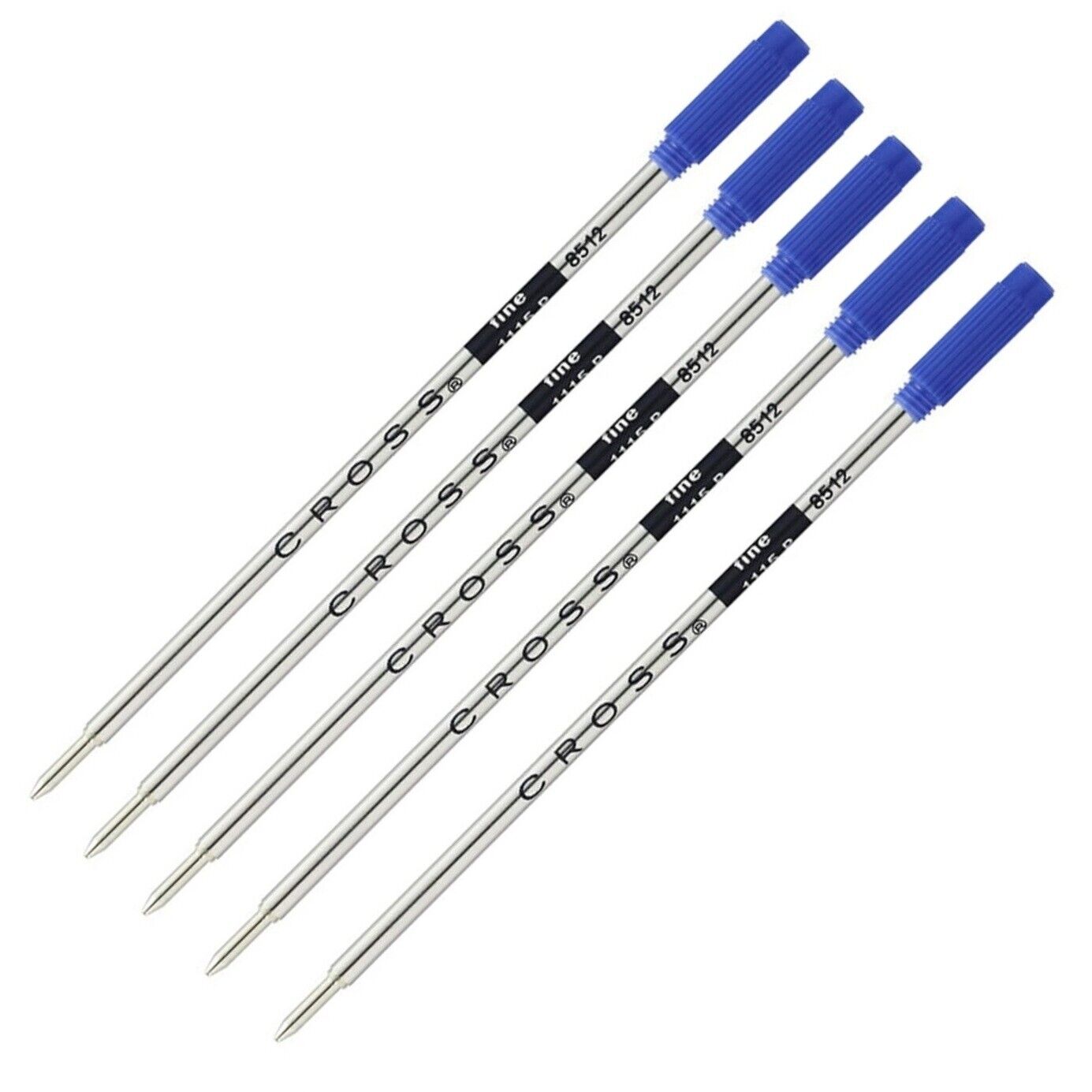 Genuine Cross Ballpoint Pen Refills, 5 pk, Blue Fine, Bulk Packed, New, #8512