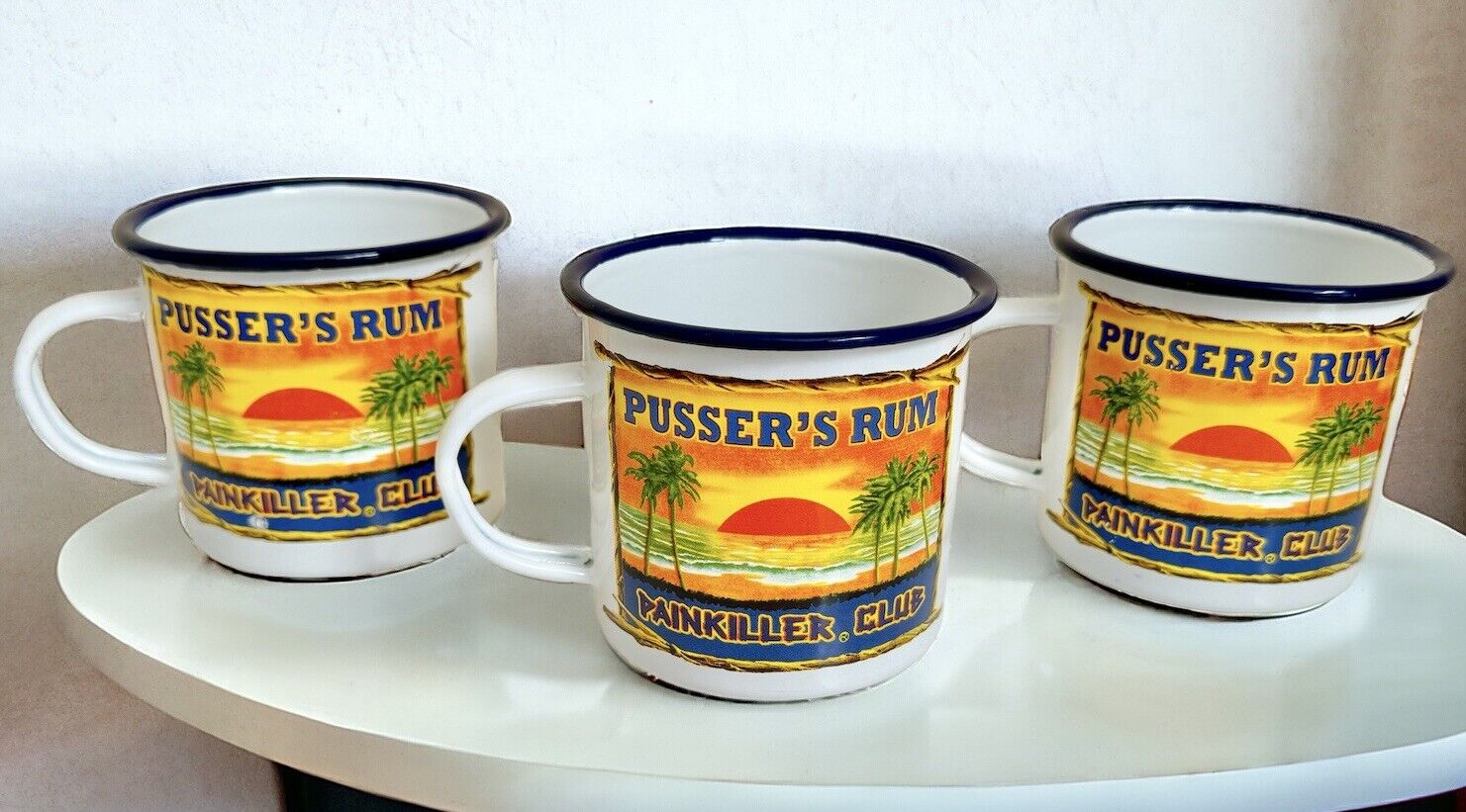 3 Pusser\'s Landing Coffee Mug British Virgin Islands Painkiller Club Recipe Tea