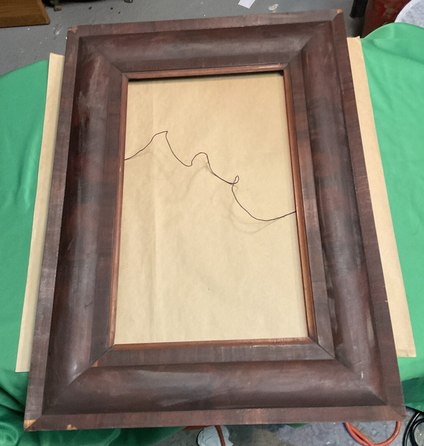 vintage wooden picture frame size 12.5” x 20.5” Brown color Without Glass