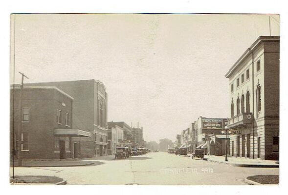 RPPC Grinnel Iowa IA. Main Street 1921 Garage & Monument Co.