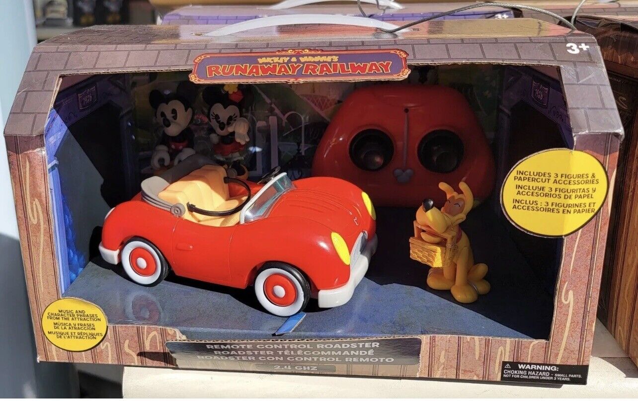 Disney Parks 2023 Mickey & Minnie's Runaway Railway Remote Control Roadster Set