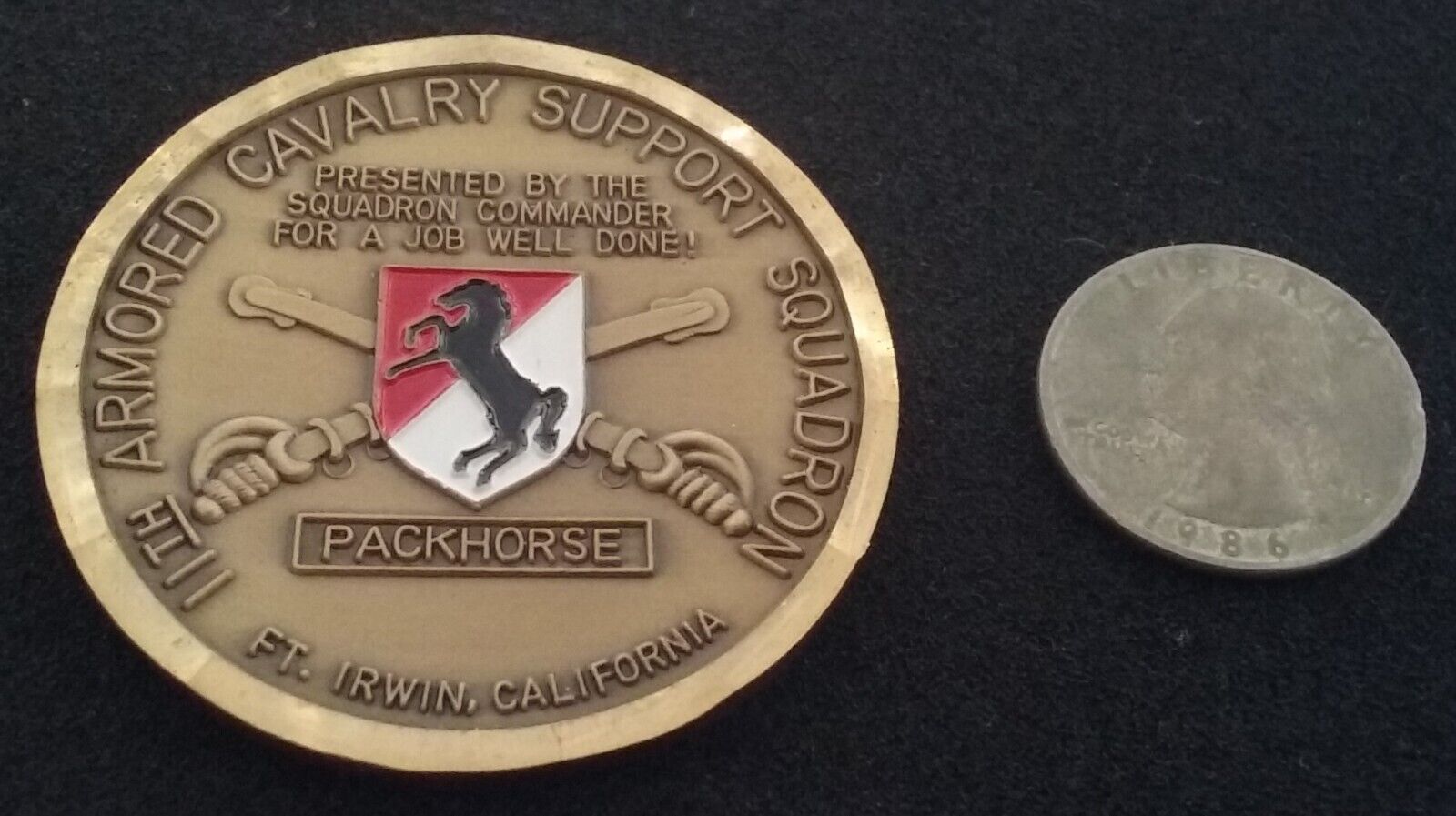 RARE 11th Armored Cavalry Regiment Packhorse ACR OPFOR Blackhorse Challenge Coin