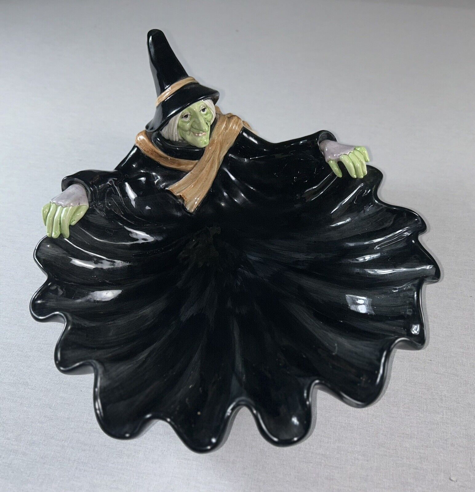 Vintage 1987 FITZ AND FLOYD Halloween Witch Candy Dish/Bowl