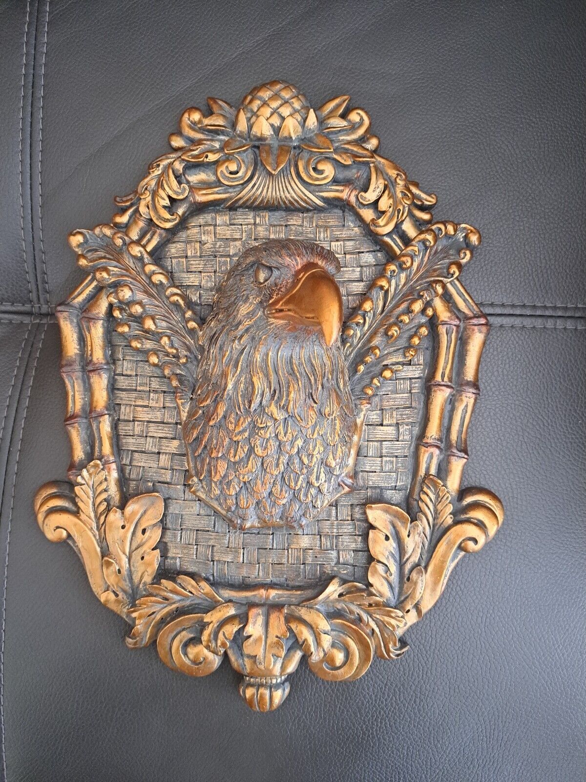 Stunning Gold Gilded Eagle Plaque