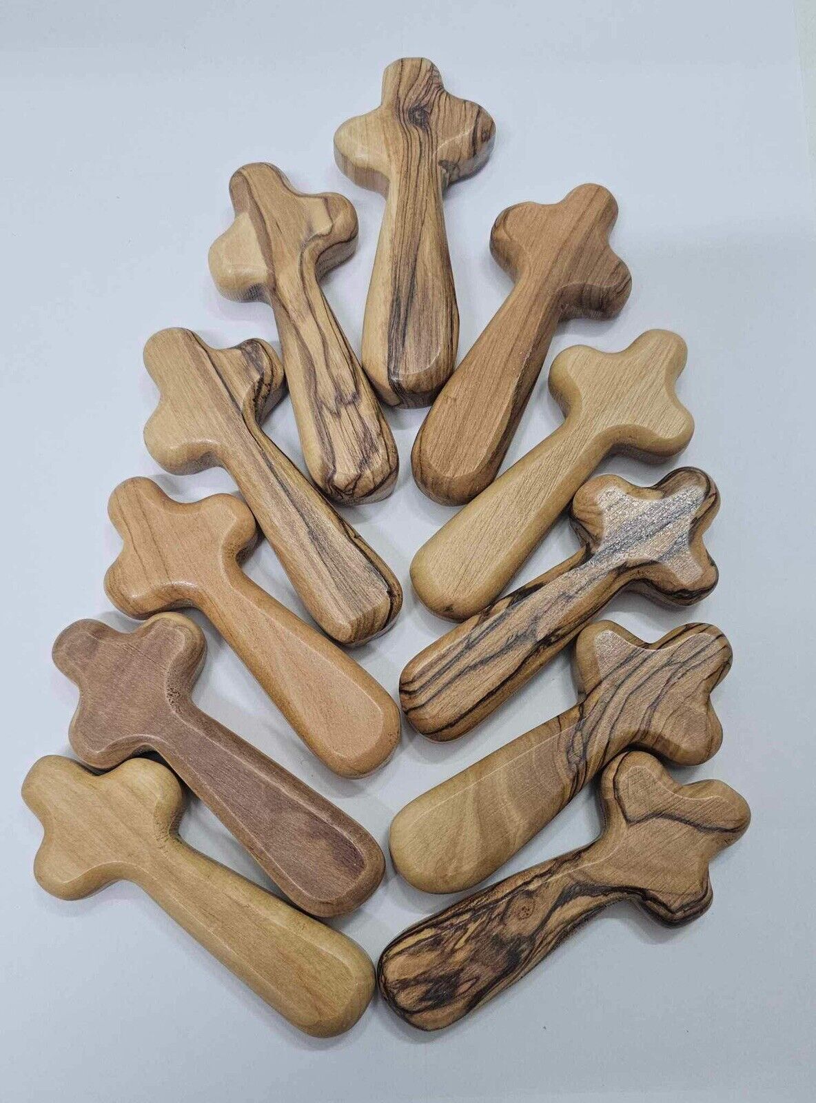 Unique And Simple Hand Made Comfort Cross Made From Olive Wood(3.6 Inch)1000 Pcs