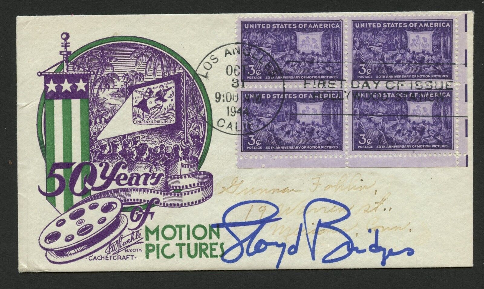 Lloyd Bridges d1998 signed autograph auto Actor Sahara Postal Cover FDC