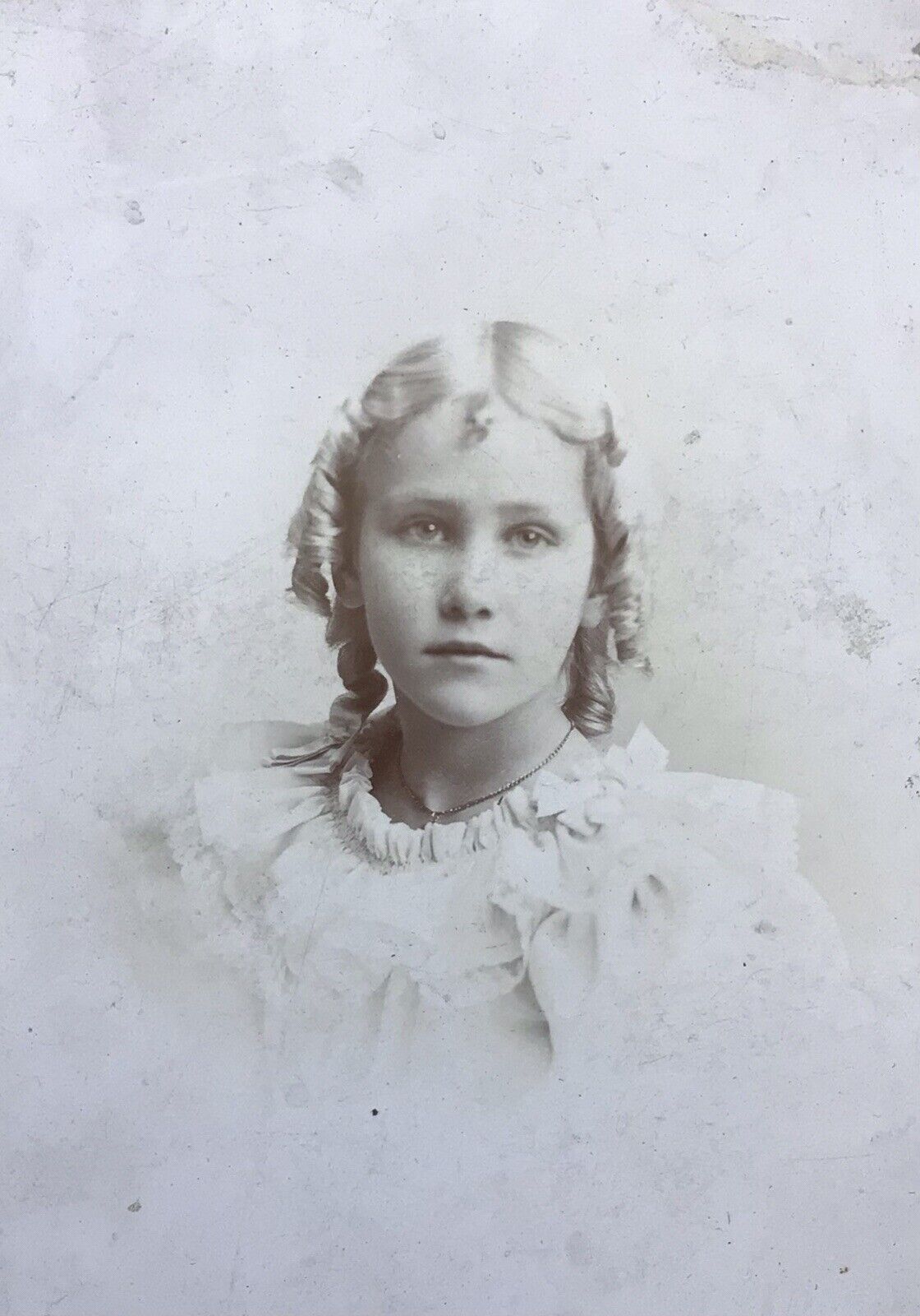 1880’s CABINET CARD PHOTO Young Pretty SCHOOL GIRL BLONDE Antique MANSFIELD OHIO