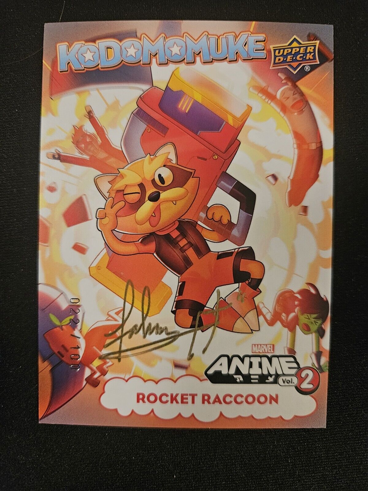 2023 Marvel Anime Vol 2 Rocket Raccoon Kodomomuke Gold Asrtist Autograph #/100